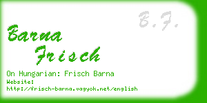 barna frisch business card